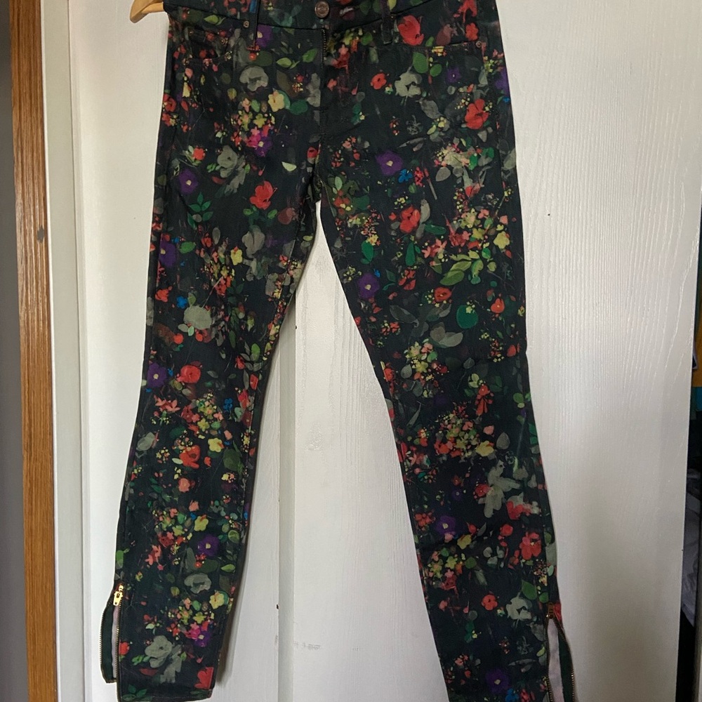 MOTHER Women's Skinny Jeans - Black with Multicolor Floral